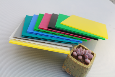 Corrugated plastic sheet features