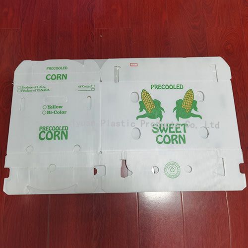 Silk Printing Vegetables Sweet Corn Packaging Coroplast Corrugated Plastic Box