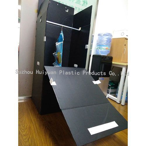 Eco-friednly Reusable Black Corrugated Plastic Moving Wardrobes For Clothes