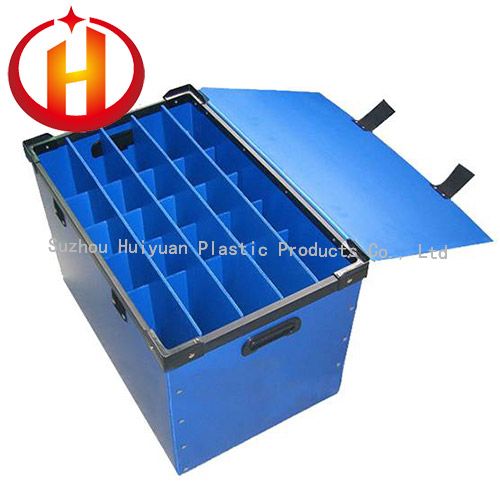 Custom Blue Shock-proof Corrugated Plastic Box With Dividers