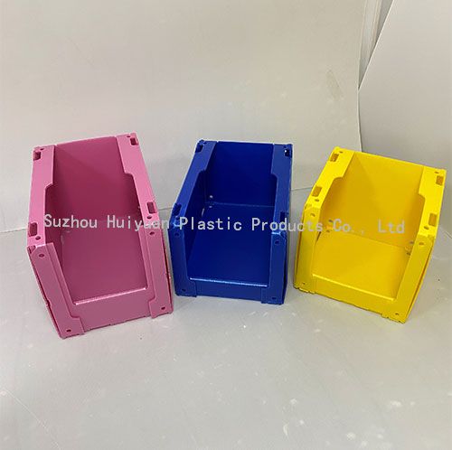 620x390x420 Pink Corrugated Plastic Picking Bins Custom Size