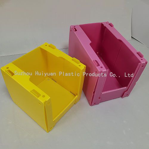 620x390x420 Pink Corrugated Plastic Picking Bins Custom Size