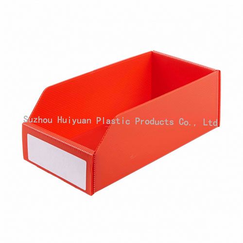Red Corrugated Plastic Storage Bins Stackable Plastic Bin