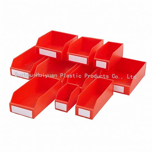 Red Corrugated Plastic Storage Bins Stackable Plastic Bin
