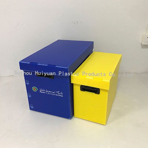 Foldable Blue Corrugated Plastic Boxes With Lids Custom Size