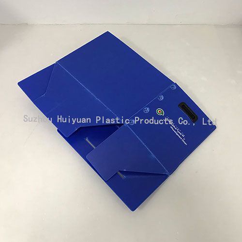 Foldable Blue Corrugated Plastic Boxes With Lids Custom Size